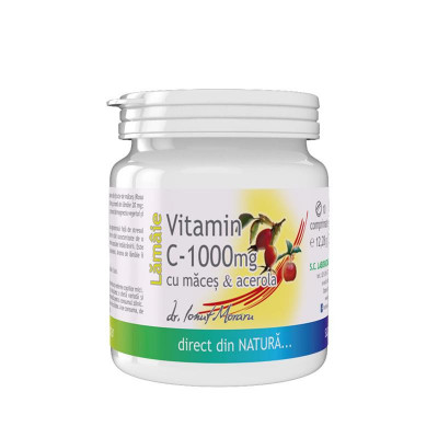 Vitamina C 1000 miligrame cu Macese si Acerola cu Arome de Lamaie 10 capsule Medica foto