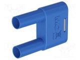 Conector banană 4mm punte stacabilă 32A albastră cu izolație ST&Auml;UBLI