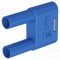 Conector banană 4mm punte stacabilă 32A albastră cu izolație ST&Auml;UBLI