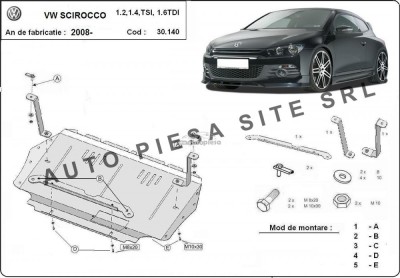 Scut metalic motor VW Scirocco 1.2 / 1.4 / 1.6TDI fabricat incepand cu 2008 APS-30,140 foto