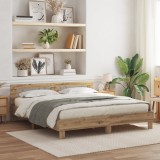 VidaXL Cadru de pat stejar artizanal 200 x 200 cm Lemn compozit
