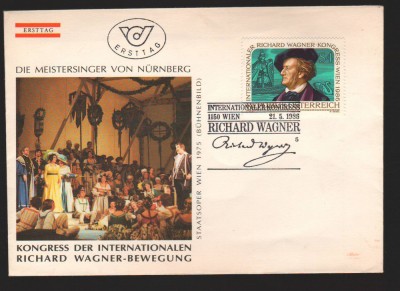 CPIB17070 INTREG POSTAL - AUSTRIA RICHARD WAGNER, 1986 foto
