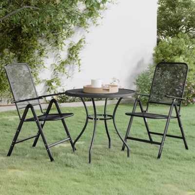 Set mobilier gradina 3 piese antracit plasa metalica expandata GartenMobel Dekor foto