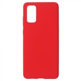 Husa Silicon Samsung Galaxy A12, Protectie Camera, Rosie - Premium