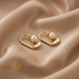 Cercei Perla Serenitatii , Cercei placati 18K Brazilia, SaraTremo