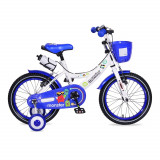 Bicicleta pentru baieti cu roti ajutatoare Little Monster Blue 20 inch, Moni