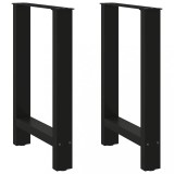 VidaXL Picioare masă de sufragerie negre, 2 buc., 60x(72-73) cm, oțel
