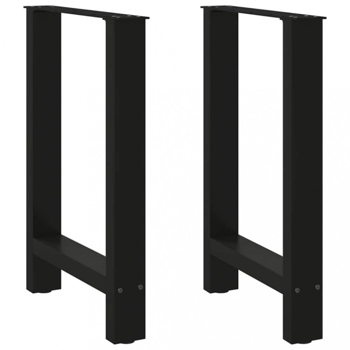 Gossi picioare masuta de cafea negru 2 buc 60x(72-73) cm otel