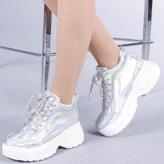 Pantofi sport dama Narcisa argintii foto
