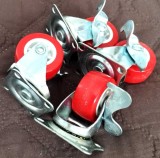 Set roți mobile cu placă de fixare și fr&acirc;nă (4 bucăți) Sarcină 50kg