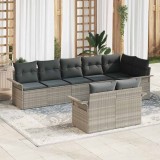 Cumpara ieftin Set de canapele pentru grădină 8 pcs Gri deschis Rattan poli