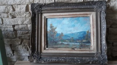 Vand tablou-peisaj semnat Iacob Brujan,ulei pe carton foto