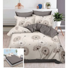 Lenjerie Pat Julia Sx067, Bumbac, 6 Piese, Cu Elastic, Crem, Gri