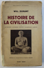 HISTORIE DE LA CIVILISATION - LES ORIGINES - LA SUMERIE - L &amp;#039; EGYPTE - LA BABYLONIE - L &amp;#039; ASSYRIE par WILL DURANT , 1937 par WILL DURANT foto