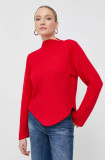 Victoria Beckham pulover de lana femei, culoarea rosu