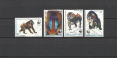 GUINEA ECUATORILA 1991 WWF FAUNA PROTEJATA MAIMUTE foto