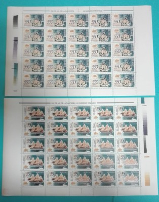 TIMBRE ROMANIA LP1627/2004 550 ani nasterea lui Amerigo Vespucci -2 coli- MNH foto