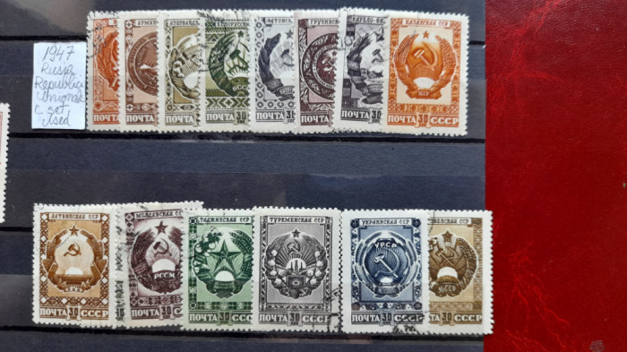 1947-Rusia-Republicile unionale-compl.set-stampilat
