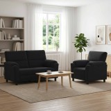 Cumpara ieftin Set de canapea 2 pcs Negru Catifea