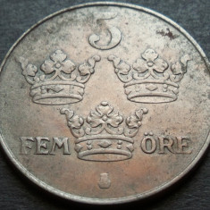 Moneda istorica 5 ORE - SUEDIA, anul 1949 * cod 3030