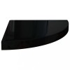 Raft coltar de perete, negru extralucios, 35x35x3,8 cm, MDF