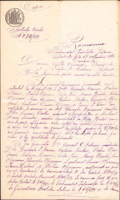HST A897 Sentință 1891 Tribunal județul Tutova foto