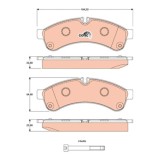 Set placute frana spate TRW, IVeco Daily IV, 2006-2014, Daily VI, 2014-, spate; puntea spate