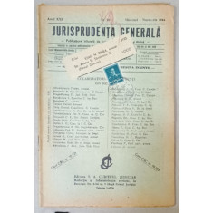 JURISPRUDENTA GENERALA , PUBLICATIUNE TRILUNARA DE JURISPRUDENTA ROMANA SI STRAINA , NR. 29 , 1944