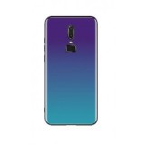 Husa Silicon Glass Aurora Huawei P20 Blue/Negru Premium