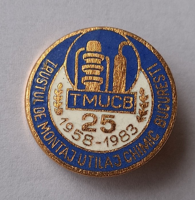 Institutul de montaj utilaj chimic - Bucuresti - insigna aniversara 1958-1983