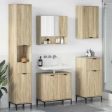 Cumpara ieftin Set de mobilier pentru baie cu sertar Pe perete Stejar Sonoma