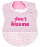 Baveta BabyJem din bumbac Dont Kiss Me (Culoare: Roz)