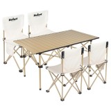 SET CAMPING MASA+4 SCAUNE METALICE PLIABIL REBEL ACTIVE