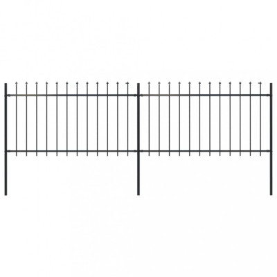 vidaXL Gard de grădină cu v&amp;acirc;rf suliță, negru, 3,4 x 1 m, oțel foto