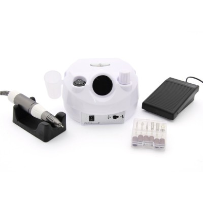 Pilă electrică manichiură și pedichiură BEE NAILS, 202D, cu display, 65w, 45000 rpm, alb foto