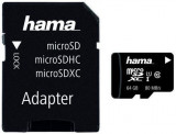 Cumpara ieftin Card de memorie Hama microSDXC, 64GB, Clasa 10, pana la 80 MB/s, UHS-I + Adaptor SD