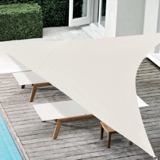 Copertina parasolar impermeabila SF 400 x 400 x 400 cm triunghiulara culoarea nisipului [en.casa] HausGarden Leisure