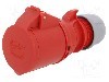 Conector alimentare AC, IEC 60309, IP44, 32A, 400V AC, 4 pini, PCE - 224-6