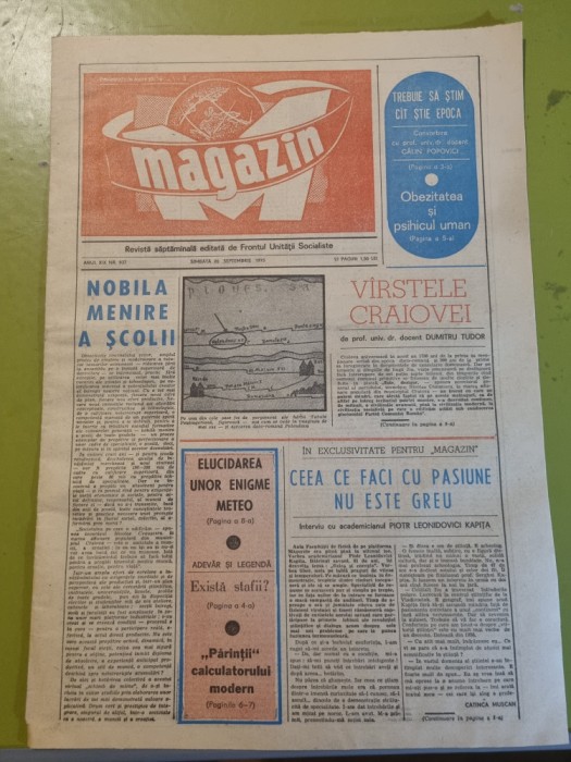 ziarul magazin 20 septembrie 1975-art. varstele craiovei,rapid bucuresti,oina