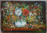 Flori de vara cu vas// ulei pe panza, Ilie Ardeleanu, Peisaje, Acuarela, Avangardism