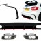 Difuzor Bara Spate cu Ornamente Crom si Prelungiri Extensii Mercedes W176 A-Class (2012-2018) A45 Facelift Design Performance AutoTuning