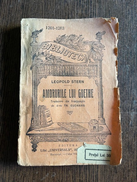 Leopold Stern Amorurile lui Goethe