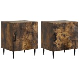 vidaXL Dulap de noapte 2 pcs Stejar fumuriu 43 x 34,5 x 50 cm 894806