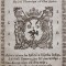 Gravura veche romaneasca infatisand STEMA VALAHIEI, dat&acirc;nd de la 1712