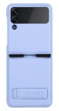 Husa Protectie Nillkin Qin Series Piele Ecologica pentru Samsung Galaxy Z Flip4, Albastru