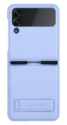Husa Protectie Nillkin Qin Series Piele Ecologica pentru Samsung Galaxy Z Flip4, Albastru foto