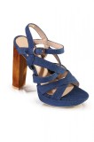 Cumpara ieftin PDS99-444 Sandale cu toc inalt, gros din denim