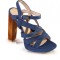 PDS99-444 Sandale cu toc inalt, gros din denim