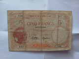 CY - 5 francs franci 1926 Noua Caledonie Noumea / Banca IndoChinei / RARA