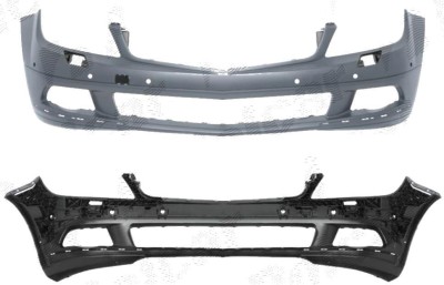Bara fata Mercedes Clasa C (W204), 03.2007-03.2011, grunduit, cu gauri pentru spalatoare faruri,cu gauri pentru senzori de parcare, 2048800940 foto